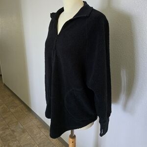 Aerie Offline Black Sherpa Fleece Half-Zip Pullover